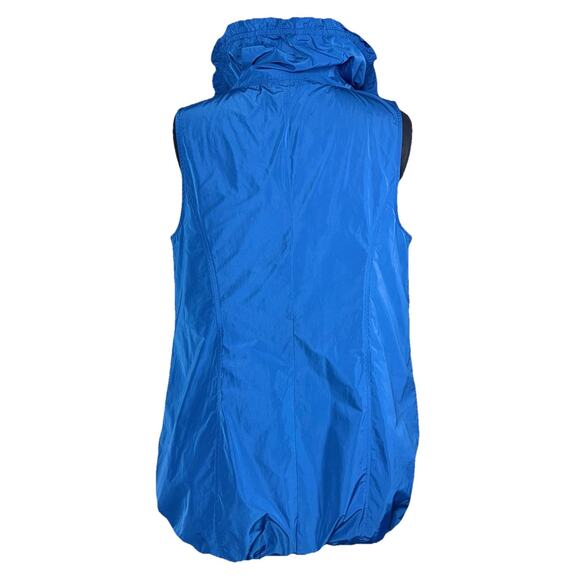 Liv By Habitat Clothes SM Blue Tunic Bubble Full Zip Vest Pocket Cinch Lagenlook - Picture 4 of 7